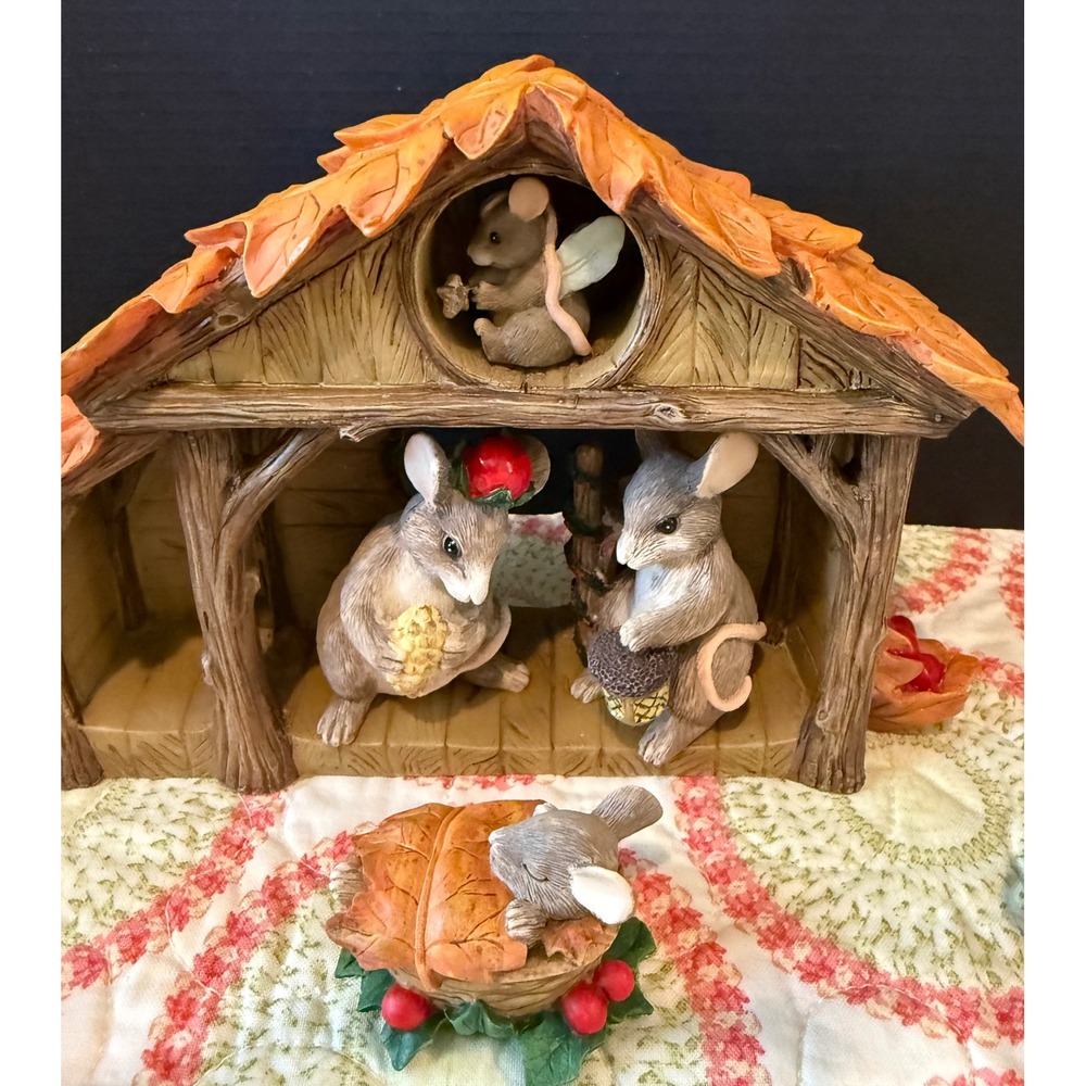 Charming Tails Fitz Floyd Christmas Pageant Stage Nativity Mouse Set 87/546